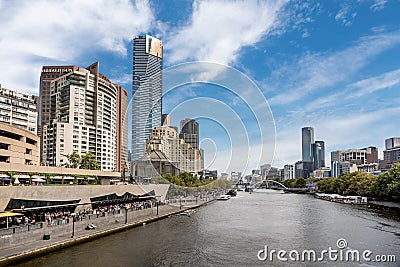 River Yarra and buildings on the Southbank, Melbourne, Australia Editorial Stock Photo