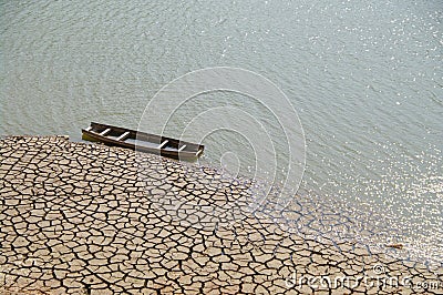 Riverbed begin to rupture Stock Photo