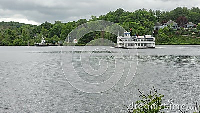 Riverboat and Ferry on Connecticut River Editorial Stock Photo