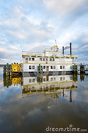 A riverboat in the Potomac River in Alexandria, Virginia Editorial Stock Photo