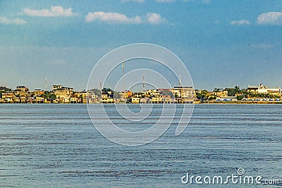 Riverfront Daule Cityscape, Guayas, Ecuador Stock Photo