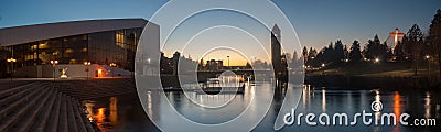 Riverfront Park In Spokane at Twilight Stock Photo