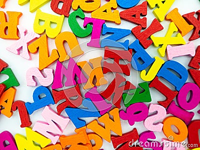 Rivers of colored letters Stock Photo
