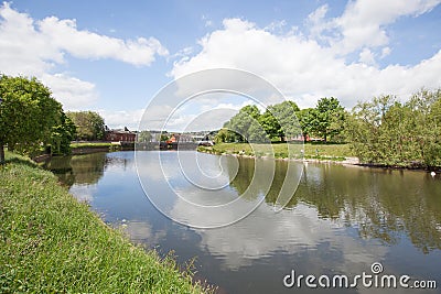 Rivers of the River Exe in Exeter, Devon in the UK Editorial Stock Photo