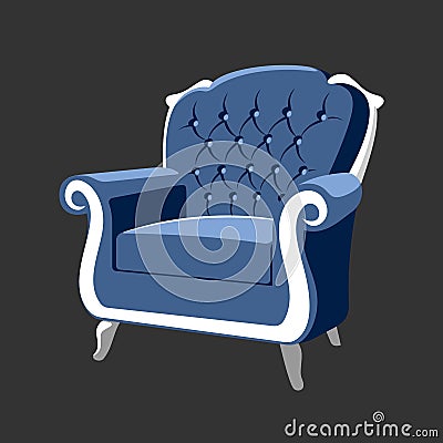 Riverside Baroque Royal armchair Vector Illustration