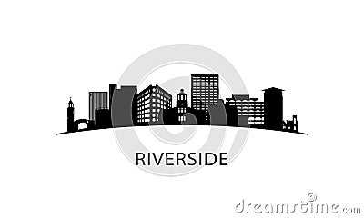 Riverside city skyline. Vector Illustration