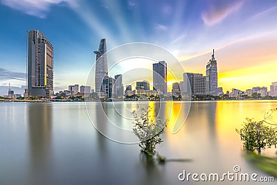 Riverside City sunrays clouds in the sky at end of day Editorial Stock Photo