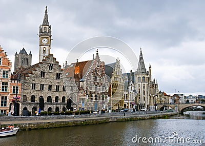 The riverside of Lys Stock Photo