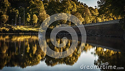 Riverside Reflections - Finding Peace by the River Stock Photo