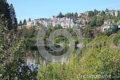 Riverside Residential Stock Photo