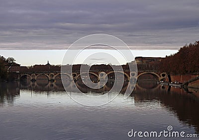 The riverside of river Garonne in city Toulouse Stock Photo