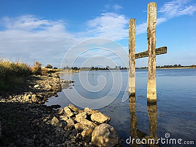 Riverside on a sunny day Stock Photo