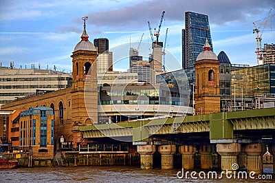 View of Cannon Street Station of London, England Editorial Stock Photo