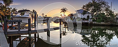 Riverway that leads to the ocean on Marco Island Stock Photo