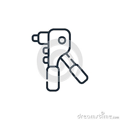riveter vector icon isolated on white background. Outline, thin line riveter icon for website design and mobile, app development. Vector Illustration