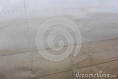 Rivets on aircraft skin Stock Photo