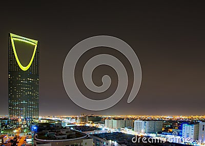 Riyadh City Capital of Saudi Arabia Skyline at Night Stock Photo