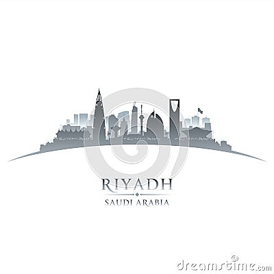 Riyadh Saudi Arabia city skyline silhouette white background Vector Illustration