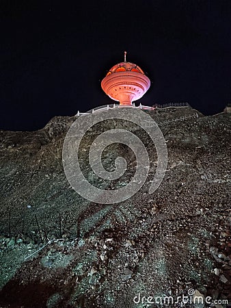 Riyam mountain at night, Mutrah, Oman Stock Photo