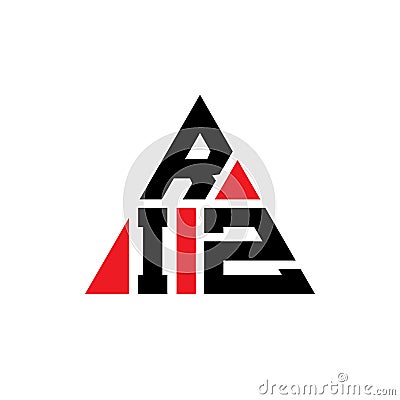 RIZ triangle letter logo design with triangle shape. RIZ triangle logo design monogram. RIZ triangle vector logo template with red Vector Illustration