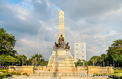 The Rizal Monument in Rizal Park - Manila, Philippines Editorial Stock Photo