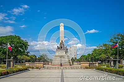 Rizal park Luneta and Rizal Monument in manila Editorial Stock Photo