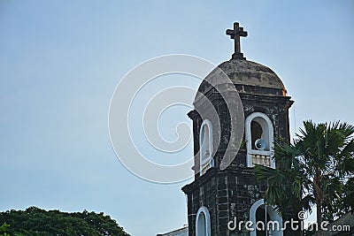 Our Lady of Light Parish church bell tower facade in Cainta, Rizal, Philippines Editorial Stock Photo