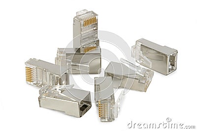 RJ-45 Connectors Stock Photo