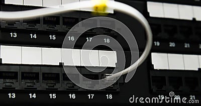 RJ11 cable connect to panel Stock Photo