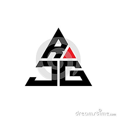 RJG triangle letter logo design with triangle shape. RJG triangle logo design monogram. RJG triangle vector logo template with red Vector Illustration