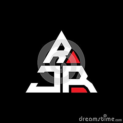 RJR triangle letter logo design with triangle shape. RJR triangle logo design monogram. RJR triangle vector logo template with red Vector Illustration