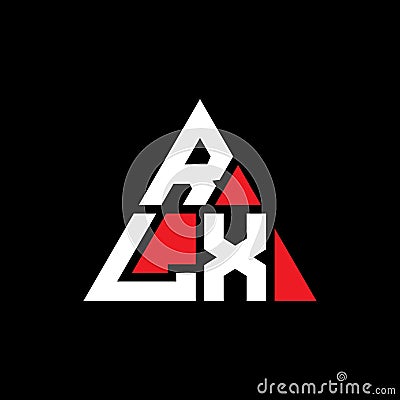 RLX triangle letter logo design with triangle shape. RLX triangle logo design monogram. RLX triangle vector logo template with red Vector Illustration