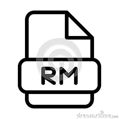 Rm File Icon. Type Files Sign outline symbol Design, Icons Format Type Data. Vector Illustration Vector Illustration