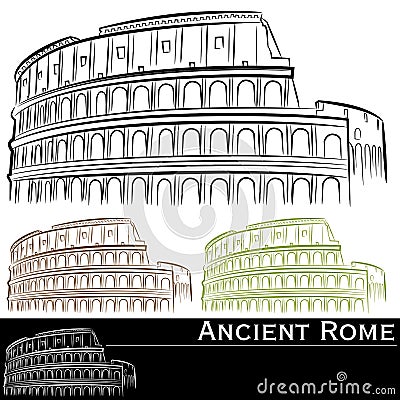 Roman Colosseum Set Vector Illustration