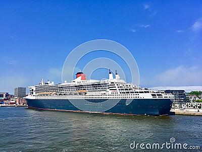 Queen Mary 2 in St.John, New Brunswick, Canada Editorial Stock Photo