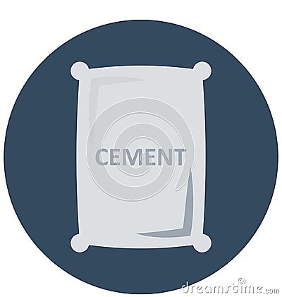 Cement Sack Isolated Vector Icon for Construction Vector Illustration