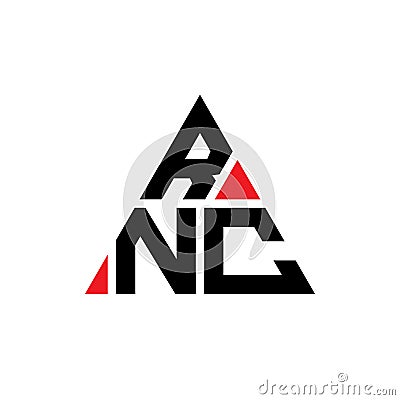 RNC triangle letter logo design with triangle shape. RNC triangle logo design monogram. RNC triangle vector logo template with red Vector Illustration
