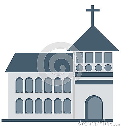 Church, Religious Building, Chapel Isolated Vector Icons can be modify with any Style Vector Illustration