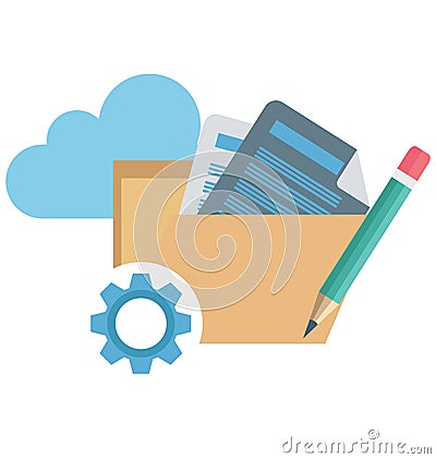 Cloud Services Isolated Color Vector Illustration Icon Vector Illustration