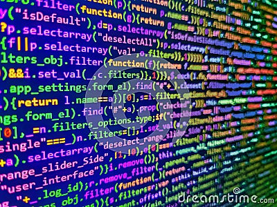 RNN Neural Network source code. Software developer programming code on black screen. SEO concepts for better SERP. Abstract Stock Photo