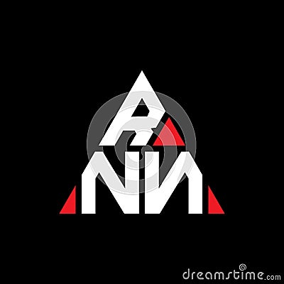RNN triangle letter logo design with triangle shape. RNN triangle logo design monogram. RNN triangle vector logo template with red Vector Illustration