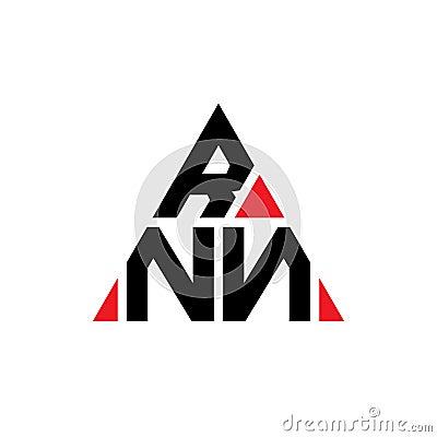RNN triangle letter logo design with triangle shape. RNN triangle logo design monogram. RNN triangle vector logo template with red Vector Illustration