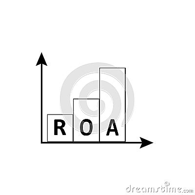 ROA vector. Return on assets. Stock Photo