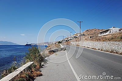 Road adjacent to the Sea Stock Photo