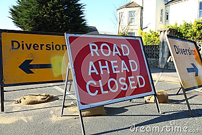 Road Ahead Closed Stock Photo