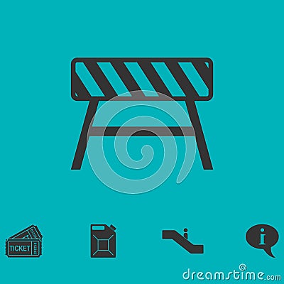 Road barrier icon flat Stock Photo