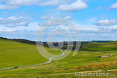 Road in the Beachy Head, UK Stock Photo