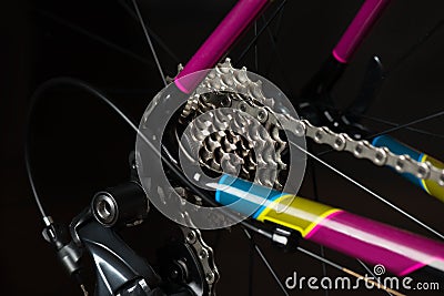 Road bike gearing Stock Photo