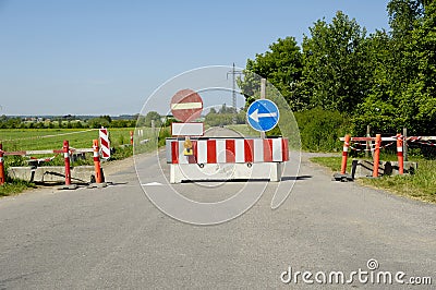 Road block Stock Photo