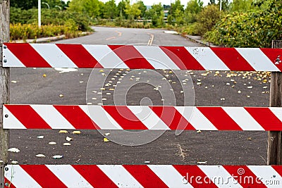 Road block barricade sign stripes Stock Photo